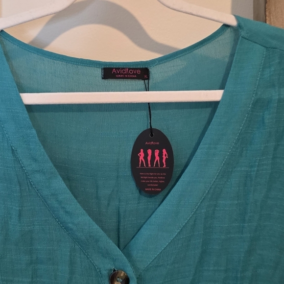 ⭐️40% Off⭐️ Avid Love Teal Button-up Swim Coverup - Picture 5 of 14